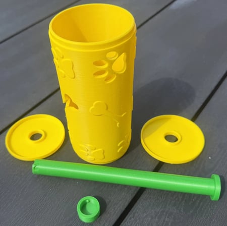 Bezos 3D Baskı Köpek Ödül Mamalı Zeka Oyuncağı Döner Silindirli Ödül Dağıtıcı Sarı Mavi Yeşil 22