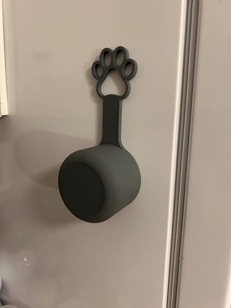 Bezos 3D Baskı Pati Saplı Mama Kabı Köpek Maması Ölçü Kepçesi Duvara Asılabilir Mama Kepçesi Gri 22