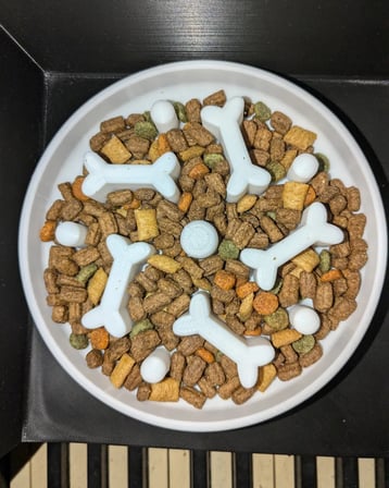 Bezos 3D Baskı Kemik Desenli Yavaş Yeme Mama Kabı Kedi ve Köpek Yavaşlatıcı Mama Kabı Beyaz 22