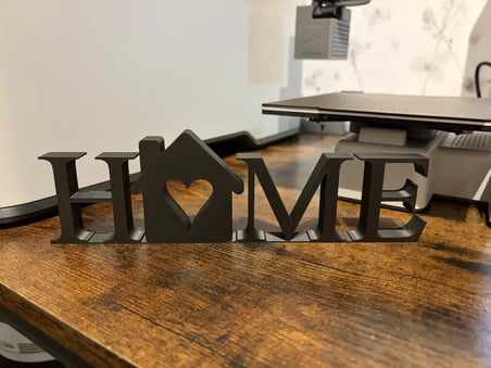 Bezos 3D Baskı Kalpli HOME Yazılı Dekoratif Masa Süsü Ev Yazısı Raf ve Konsol Dekoru Siyah 22