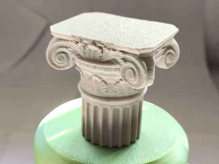 Bezos 3D Baskı Antik Roma Sütun Başlığı Dekoratif Masaüstü Biblo Sütun Formlu Küçük Obje Standı Krem 22