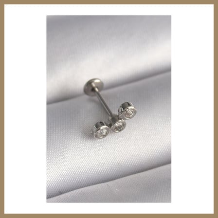 Bezos 316L Çelik Gümüş Renk Zirkon Taşlı Tragus Piercing 22