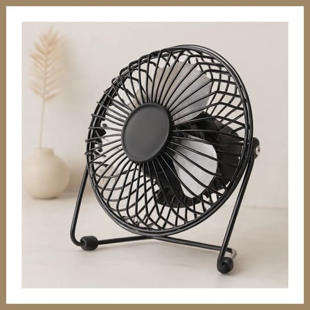 Bezos USB Şarjlı Metal Mini Masaüstü Fan 14.5x7.5x15 cm 22
