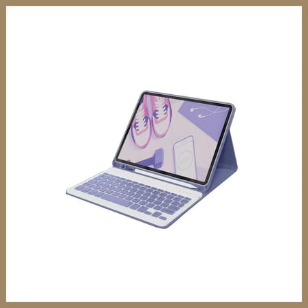 Bezos iPad Air 11 (2024) Kılıf KC01 Smart Klavyeli Tablet Kılıfı - Derin Mor 22
