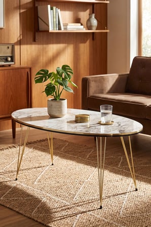 Bezos Gold Tel 4'lü Sehpa Seti Efes Beyaz 22