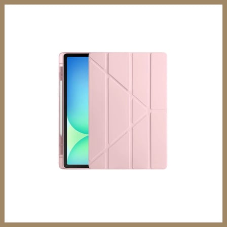 Bezos iPad Pro 11 (2024) Kılıf Kalemlikli Hugo Tablet Kılıfı - Rose Gold 22