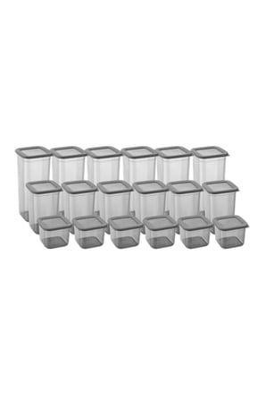 Bezos 18'li 3 Boy Kavanoz Seti & Saklama Kabı & Erzak Kabı 6x650/1300/1900 Ml (40 Lı Etiket Hediyeli) 22