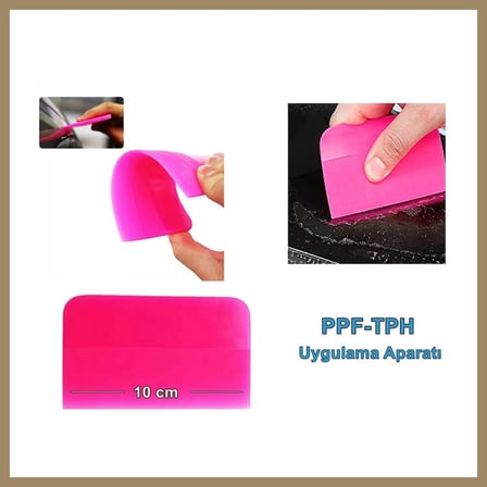 Bezos PPF/TPH Silikon Çekçek Ragle Cam Filmi Çekme Uygulama Aparatı Pembe 10x7.5cm 22