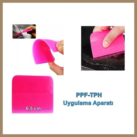 Bezos PPF/TPH Silikon Çekçek Ragle Cam Filmi Çekme Uygulama Aparatı Pembe 6x7.5cm 22