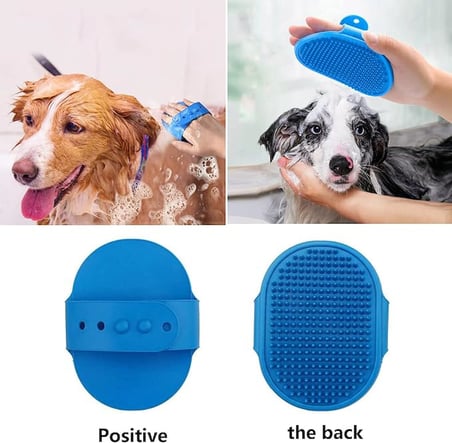 Bezos Köpek ve Kedi Banyo Fırçası Masaj Halka Saplı Ayarlanabilir Pet Duş Temizlik ve Bakım Tarak 22