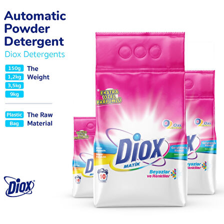 Di̇ox çamaşır Detarjanı Mati̇k Renkli̇ler 3,5 Kg Paket (4 Adet)