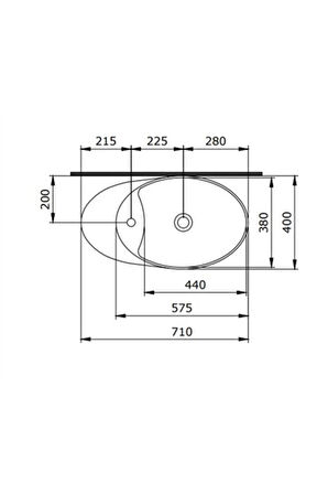 1021-002-0126 Milano Batarya Delikli Çanak Lavabo Mat Beyaz