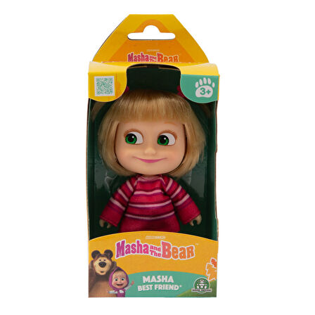 Masha ile Koca Ayı 12 cm Bebek S2 Pembe Kazaklı Masha MHA26000