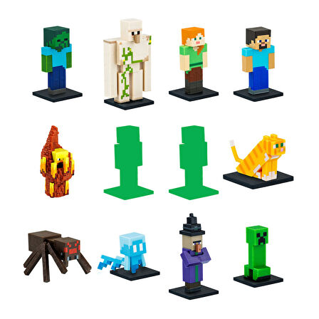 Minecraft 3D Figür Toppeez 12'li Delüks Set Model 2