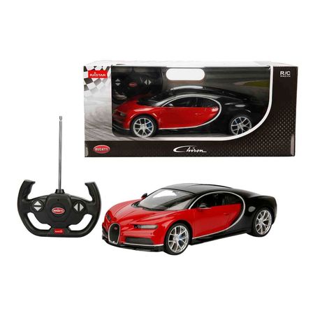 Rastar 1:14 Bugatti Chiron Uzaktan Kumandalı Işıklı Araba Kırmızı-Siyah