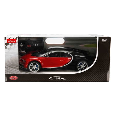 Rastar 1:14 Bugatti Chiron Uzaktan Kumandalı Işıklı Araba Kırmızı-Siyah