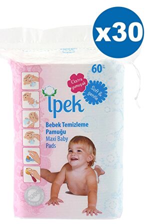 Ipek Bebek Temizleme Pamuğu 60 Ad.x30 Paket 1800 Ad. 