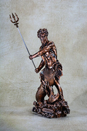 Yunan Deniz Tanrısı Poseidon Büyük Boy Heykel Biblo