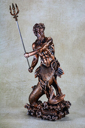 Yunan Deniz Tanrısı Poseidon Büyük Boy Heykel Biblo