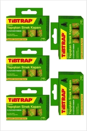 Tiptrap 5'Li Yapışkan Sinek Bandı Karasinek Haşere Tuzağı Zehirsiz