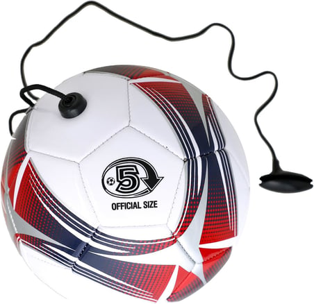 HELIX Futbol Antrenman Topu, İpli Tasarım, No: 5, Beyaz-Kırmızı-Lacivert Renkli, Antrenman Amaçlı