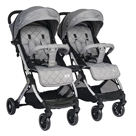 Lorelli Fiorano Kabin Set İkiz Bebek Arabası - Dolphin Grey