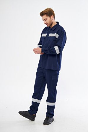 Orange Safety Reflektörlü Isı Alev ve Kaynak Sıçramalarına Karşı Koruyucu Yanmaz Takım