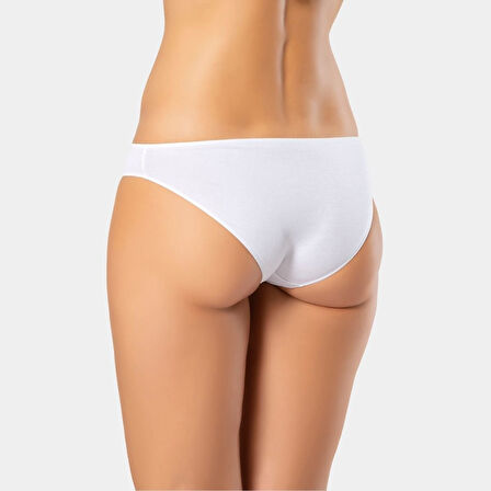 Türen Kadın Likralı Dikişsiz 3'lü Pamuklu Bikini Külot 924/Beyaz-Siyah-Ten