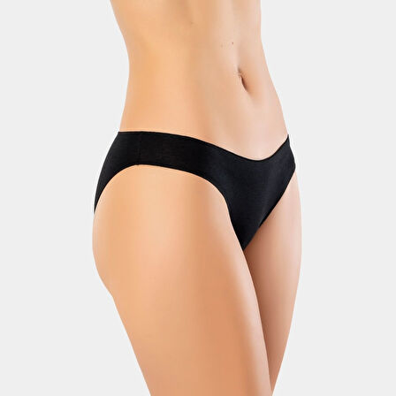 Türen Kadın Likralı Dikişsiz 3'lü Pamuklu Bikini Külot 924/Beyaz-Siyah-Ten