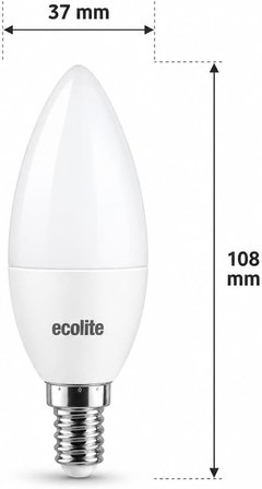 Ecolite 8 W LED Mum Ampul – E14 Duy, 810 Lümen, 3000K Sarı Işık, 60W Eşdeğer, 3’lü Paket, Opal Dekoratif Ampul, Dimmer Uyumlu Değil,%86 Enerji Tasarrufu, 99x37 mm (Sarı)