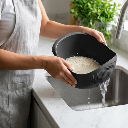 Çok Amaçlı Süzgeç - Pirinç Süzgeci 3 Litre Siyah
