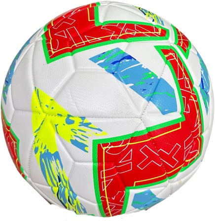 TECHCG Futbol Topu Dünya Kupası Tasarımı Profosyonel Top Halı Saha Çim Saha + Demir Hava Pompası Renkli