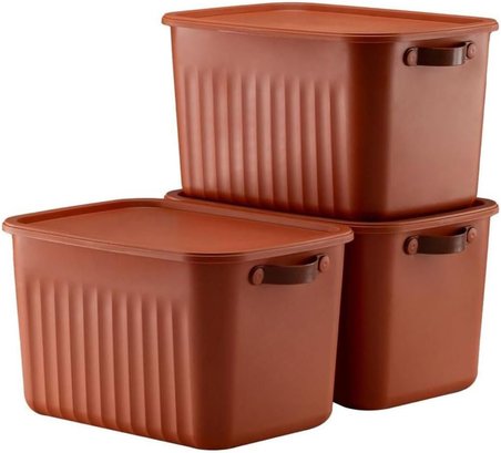 1 Adet Düzenleyici Kapaklı Kutu, Dekoratif Saklama Kutusu, Organizer (35cm*25cm*22cm) KREMİT 15 LİTRE