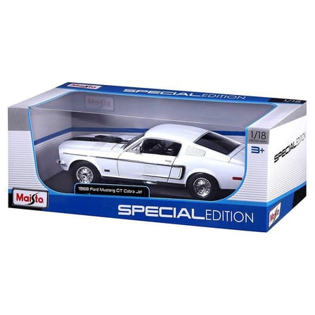 Maisto 1968 Ford Mustang GT Cobra Jet 1/18 Beyaz 31167
