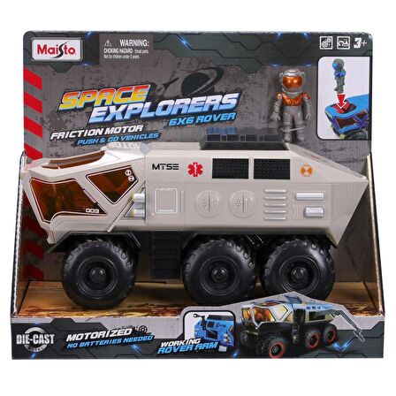 Maisto Space Explorers 6x6 Rover Sürtmeli Uzay Aracı ve Figür - Bej