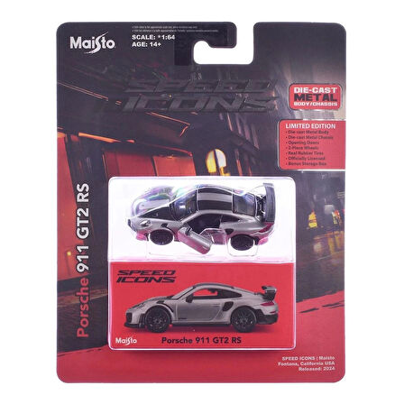 Maisto 1:64 Speed Icons - Porsche 911 GT2 RS Metalik Gri