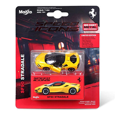 Maisto 1:64 Speed Icons - Ferrari SF90 Stradale Sarı