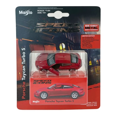 1:64 Speed Icons - Porsche Taycan Turbo S Kırmızı