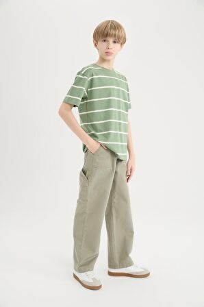 Erkek Çocuk Wide Leg Standart Paça Gabardin Pantolon