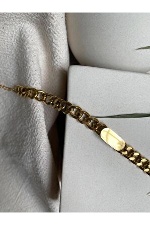 Kadın Gold Renk Çelik Bileklik