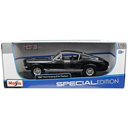 Maisto 1:18 1967 Ford Mustang GTA Fastback Model Araba - Siyah