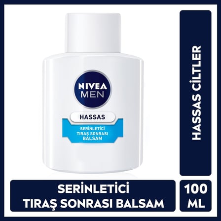 NIVEA Men Hassas Serinletici Tıraş Sonrası Balsam 100 ml, Hassas Ciltler, Alkolsüz Formül, Hızlı Emilir