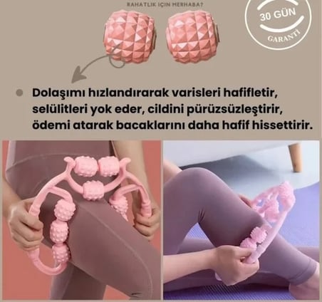 9 Tekerlekli Yoga Fitness Silindiri (Roller) (2)