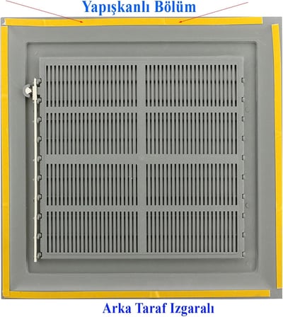 Badem10 Menfez Banyo Wc Tuvalet Havalandırma Plastik Panjur Gri 45x65 CM