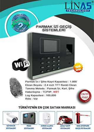 Wifi Kablosuz Parmak İzi Personel Takip Cihazı-WEB Giriş Çıkış Yazılım