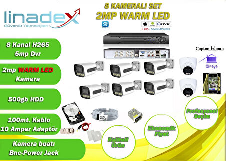 8 Kameralı Ahd Gecesi Renkli Sistem-Herşey Dahil Set