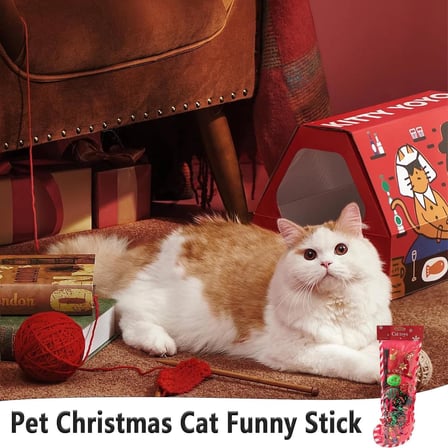 Yılbaşı Temalı Kedi Oyuncak Seti 8 Parça – Zilli ve Hışırtılı Toplar, İpli Fareler, Peluş Noel Yastığı – Kedi ve Evcil Hayvanlar İçin Noel Konsept Eğlenceli Oyun Seti