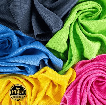 Mikrofiber Baklava Desen Temizlik Bezi 40x40 cm 5 Adet Karışık Renk Cam ve Porselen Temizlik Bezi