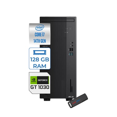 Asus Expertcenter D501MER  Intel® Core™ İ7-14700 128GB Ddr5 256GB SSD 4GB/GT1030  Freedos Mini Tower Masaüstü Bilgisayar WD501MER21F36+ZETTAUSBBELLEK