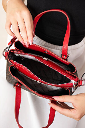 Orijinal Kadın Yeni Sezon 3 Bölmeli Premium Deri Ayarlanabilir Çapraz Kolon Askılı Omuz Çantası